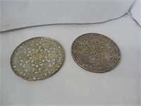 Sterling Silver Coasters/Hot Plates x2