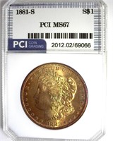 1881-S Morgan MS67 LISTS $1200