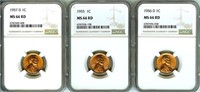 55 56D 57D Cent NGC MS66 RD LISTS $118