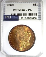 1880-S Morgan MS65+ PL LISTS $425