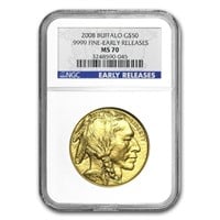 2008 1 Oz Gold Buffalo Ms-70 Ngc (early Releases)