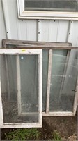 Vintage window panes, three pieces in lot