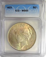 1923 Peace ICG MS65 Soft Golden