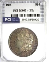 1886 Morgan MS65+ PL LISTS $625