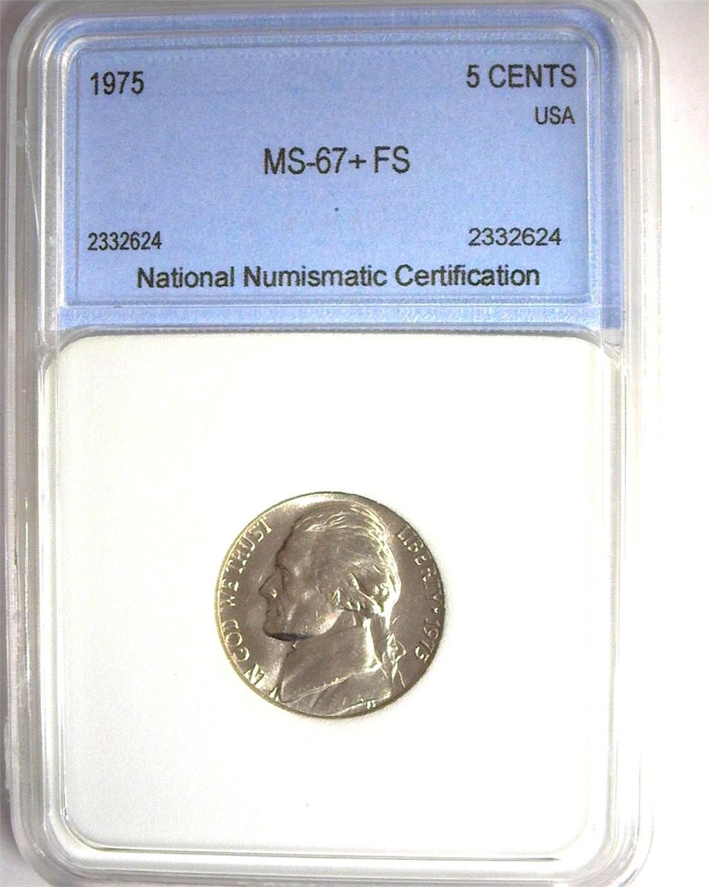 1975 Nickel MS67+ FS LISTS $4500