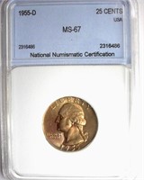 1955-D Quarter MS67 LISTS FOR $14000