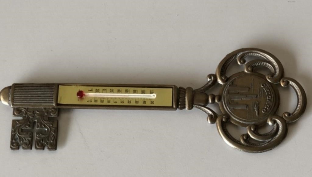 The Key to Chicago Metal Thermometer