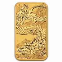2023 Australia 1 Oz Gold Dragon Rectangle Coin Bu