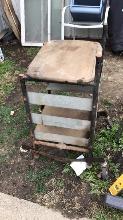 Rolling wood cart21x17x34 1/2