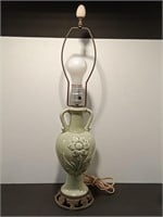 Green Ceramic Floral Lamp