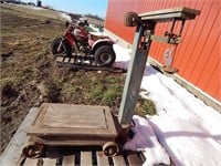 Antique feed scale; includes weights