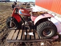 3 Wheeled Honda ATV for parts; motor is seized