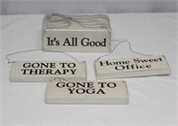 NEW GONE TO THERAPY & OTHER WOODEN SIGNS