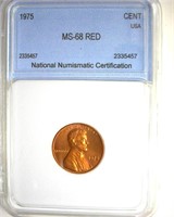1975 Cent MS68 RD LISTS $10500