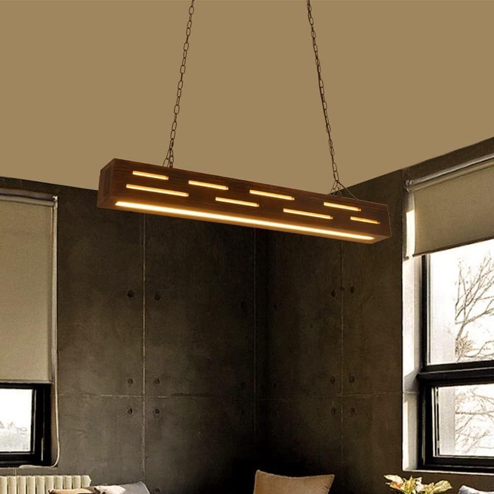Rectangular Solid Wood Bedroom Living Room Lights