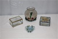 VINTAGE GLASS JEWELRY BOXES & MORE