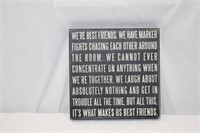 NEW WE'RE BEST FRIENDS WOODEN SIGN
