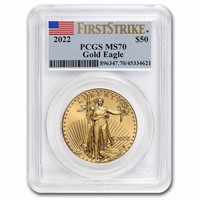 2022 1oz American Gold Eagle Ms70 Pcgs Firststrike