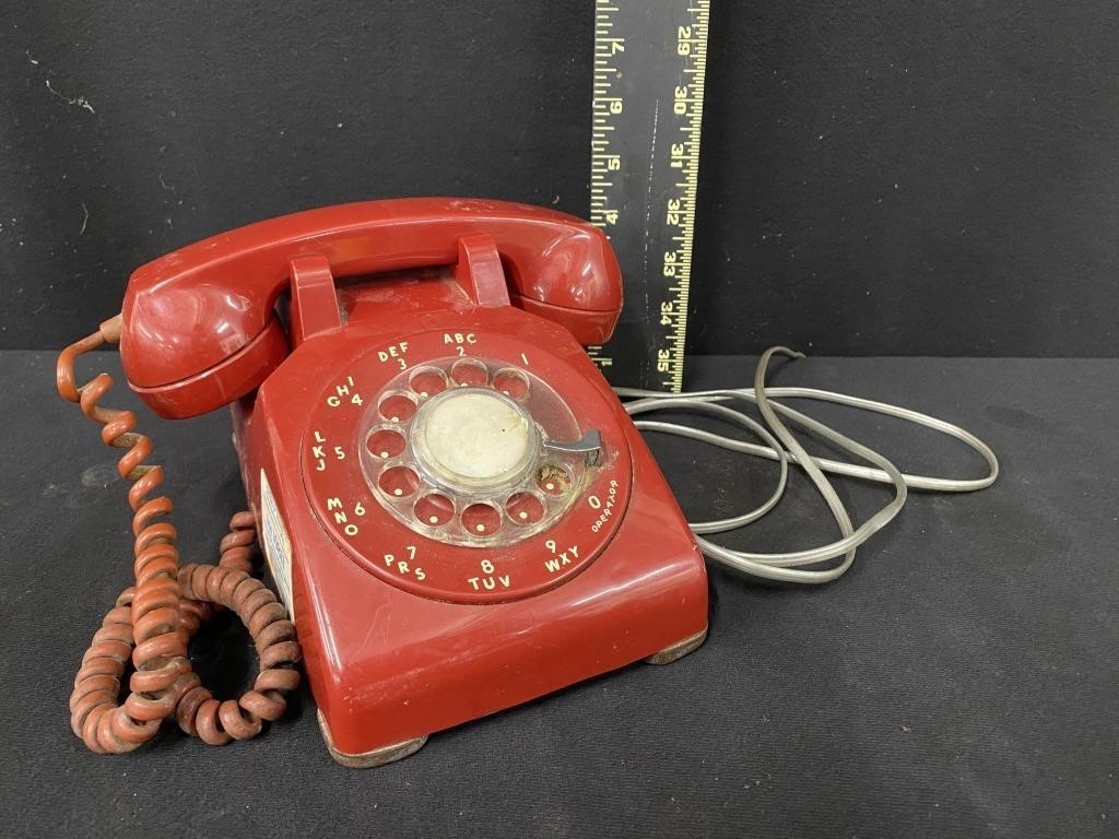 Vintage Western Electric 500 Red Rotary Telephone