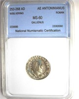 253-268 AD Gallienus Silvering NNC MS60