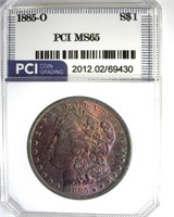 1885-O Morgan PCI MS65 Beautiful Color