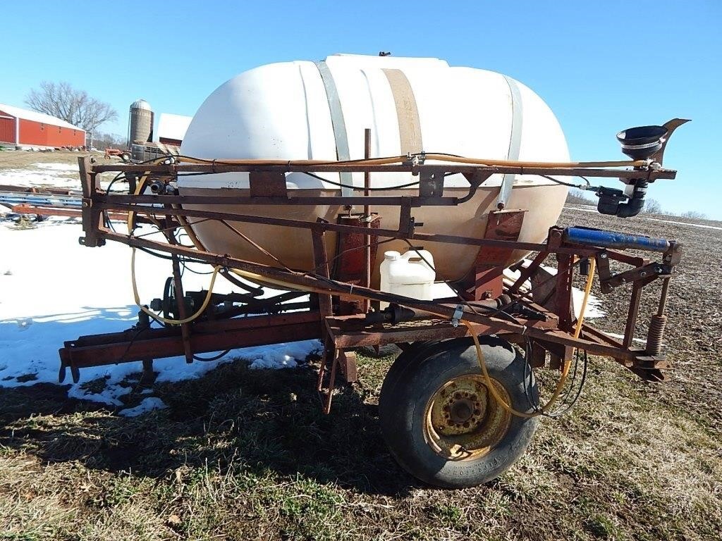 300 Gallon pull type boom sprayer with foam marker