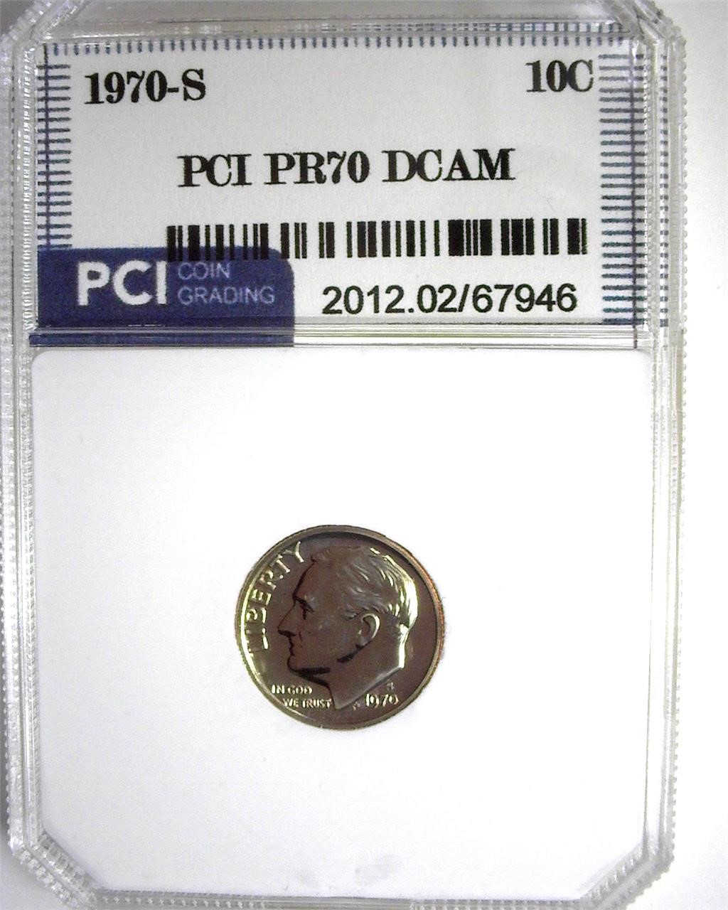 1970-S Dime PCI PR70 DCAM