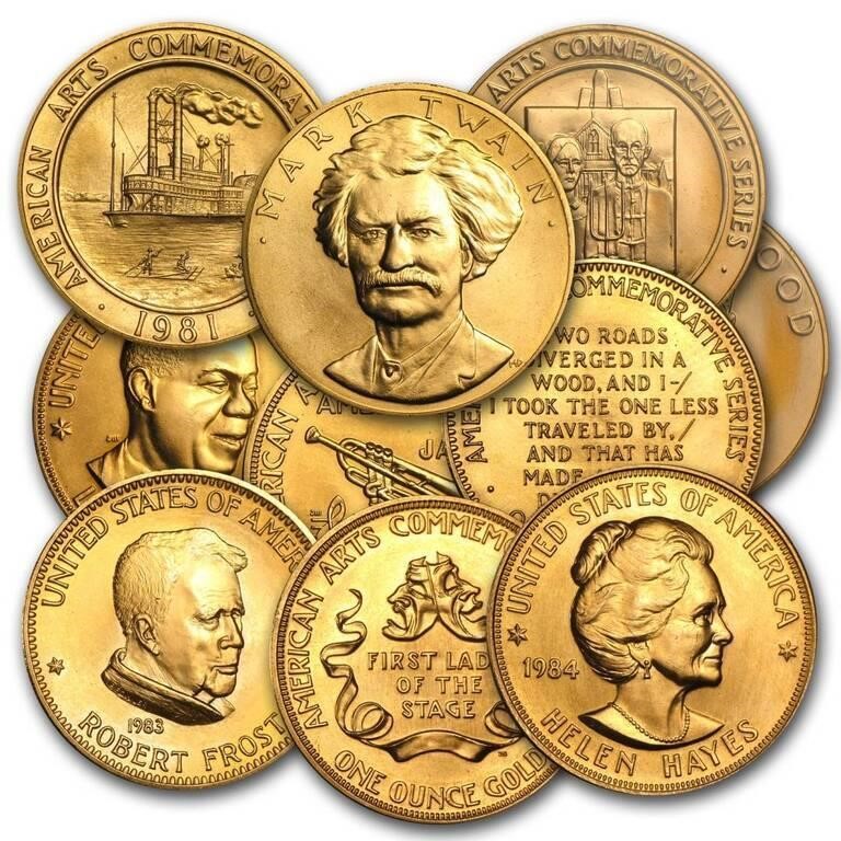 U.s. Mint 1oz Gold Commemorative Arts Medal Random