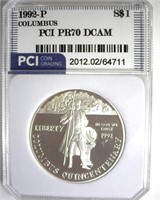 1992-P S$1 Columbus PR70 DCAM LISTS $155