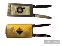 Two Vtg. Pocket Knife / Money Clip 1 Masonic G.F.