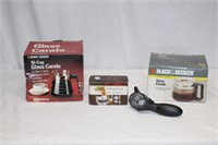 2 NEW GLASS CARAFE WINE THERMOMETER & OPENER