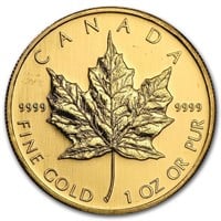 2008 Canada 1 Oz Gold Maple Leaf Bu