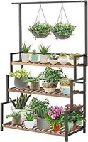 Hanging Plant Stand Indoor 3-Tier Plant Shelves wi