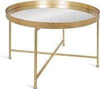 Kate and Laurel Celia Metal Foldable Round Accent