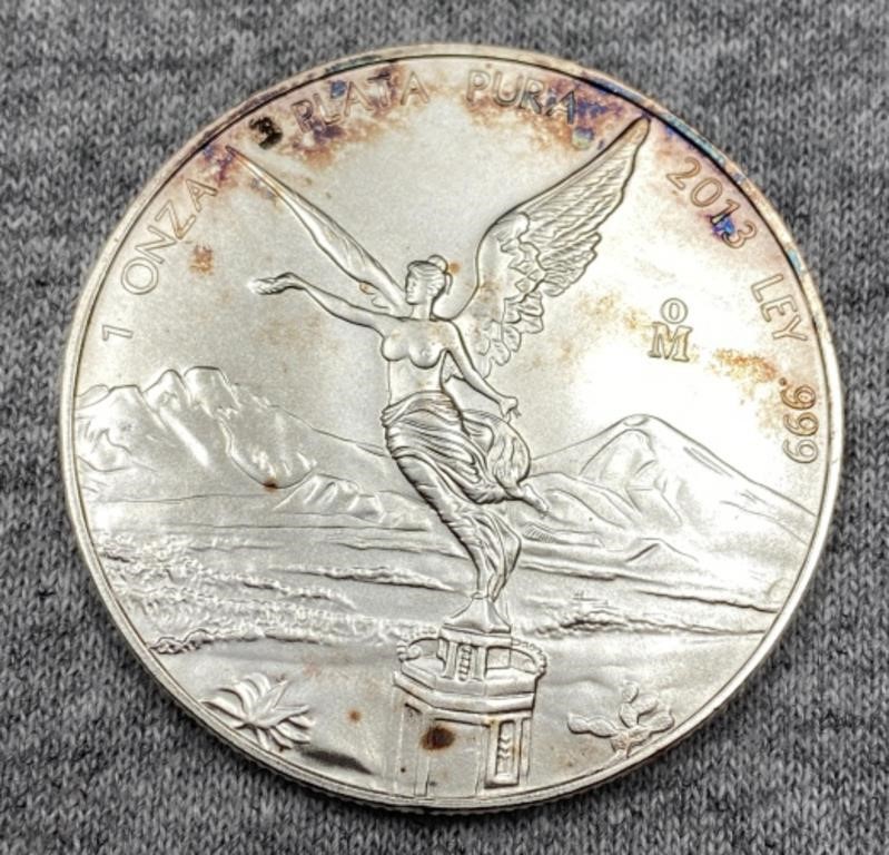 2013 .999 Silver 1 Ounce Mexican Silver Dollar