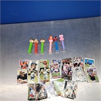 Pez Dispenser and Football Cards