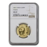 2001 China 1/2 Oz Gold Panda Ms-69 Ngc