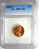 1958-D Cent ICG MS67 RD LISTS $310