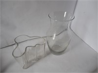 9" Glass Vase  5" Glass Vase
