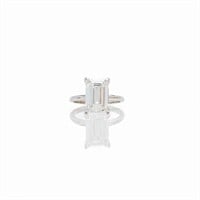 14kt 5.01 Carat Emerald Cut Solitaire Diamond Ring