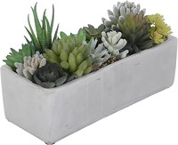 28"x9" planter with fake flowers