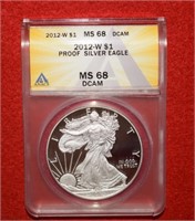 2012-W  Silver Eagle Proof  DCAM  MS68  ANACS