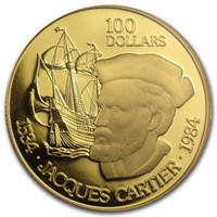 1984 Canada 1/2 Oz Proof Gold $100 Jacques Cartier