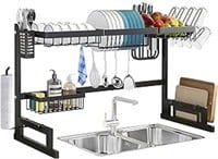 Over The Sink Dish Drying Rack,2 Tier Dish Drying