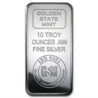 10 Oz Silver Bar - Golden State Mint (iso9001)