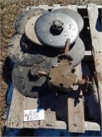 Disc openers and lawn mower transmission