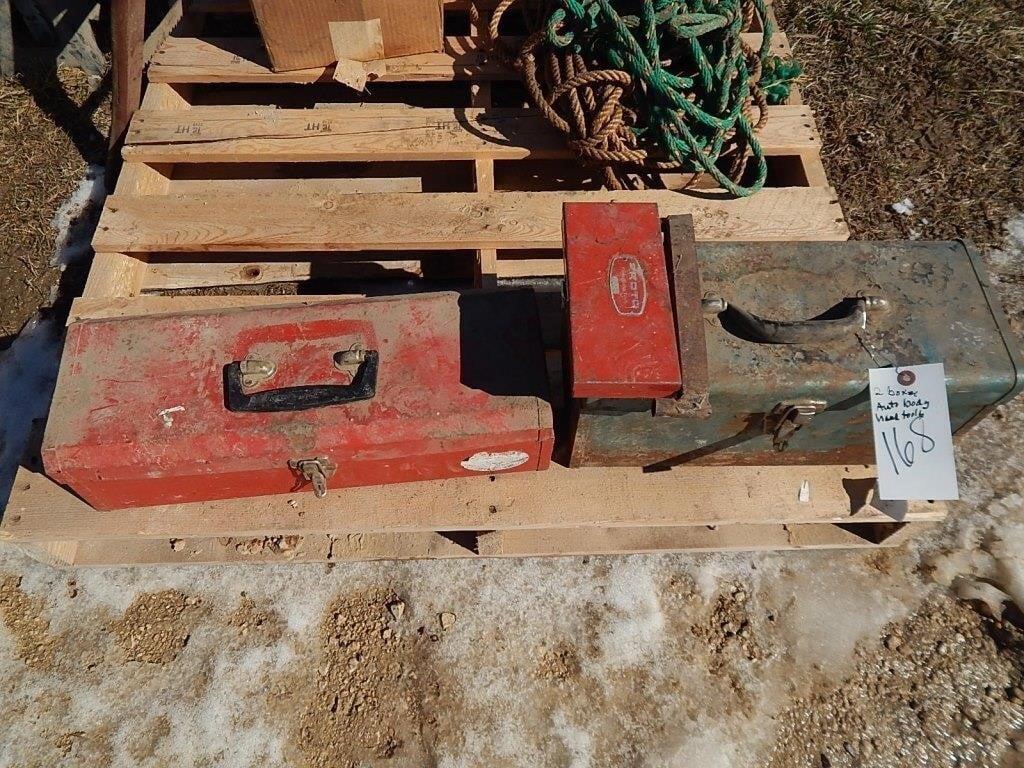 2 Toolboxes with autobody tools and drill bits