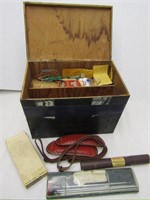 Box of Vintage Gun Cleaning Supplies