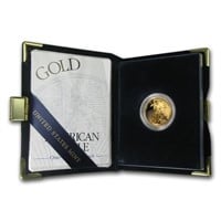 2002-w 1/4oz Proof American Gold Eagle W/box & Coa