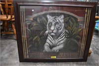 White Tiger Framed Art From Home Interiors 32x31